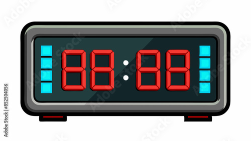 digital clock vector illustration with number