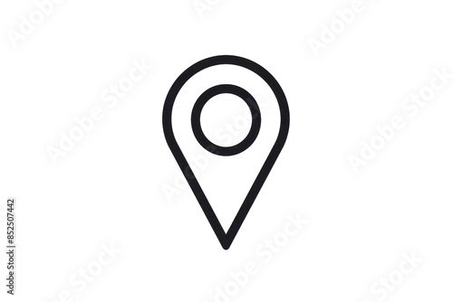 Simple black location pin icon on transparent background, perfect for maps, navigation, and geographic tools.