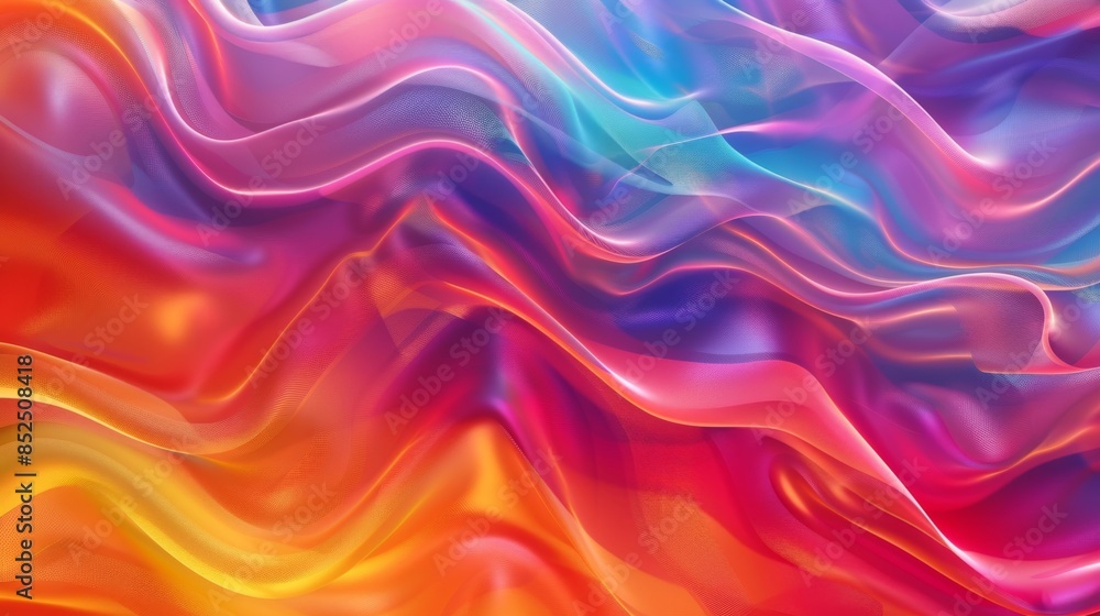 Obraz premium Captivating 3D abstract spectrum featuring vibrant gradients isolated on a transparent background