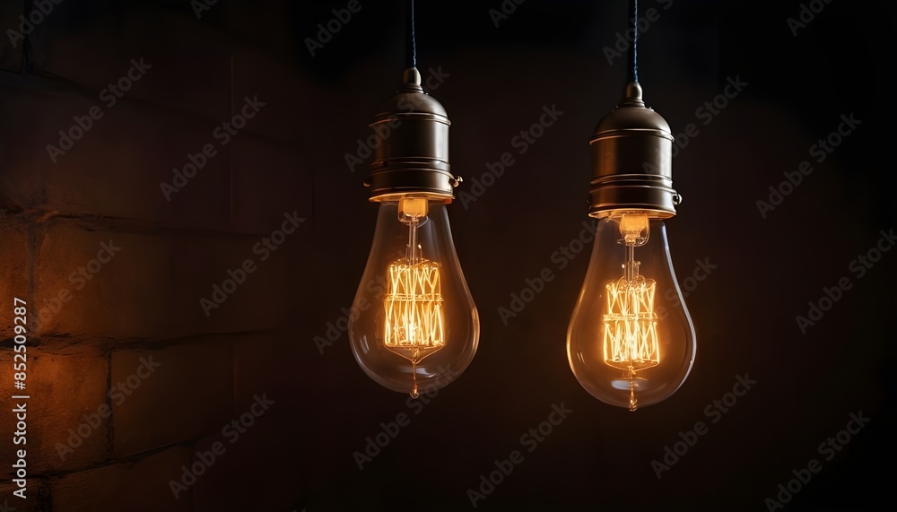 A Single Edison Bulb Hanging Against a Dark Background A Single Edison Bulb Hanging Against a Dark Background