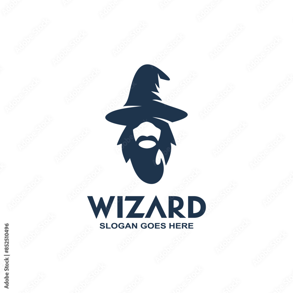 Fototapeta premium Wizard head monogram logo vector
