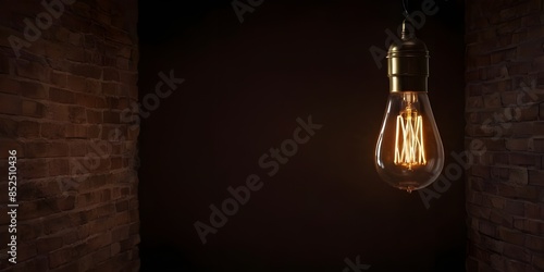 A Single Edison Bulb Hanging Against a Dark Background © ElseThen