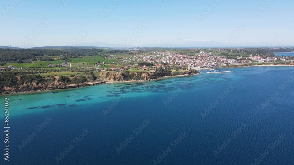 Amazing view of Kassandra coastline near town of Nea Fokea, Chalkidiki, Central Macedonia, Greece Amazing view of Kassandra coastline near town of Nea Fokea, Chalkidiki, Central Macedonia, Greece