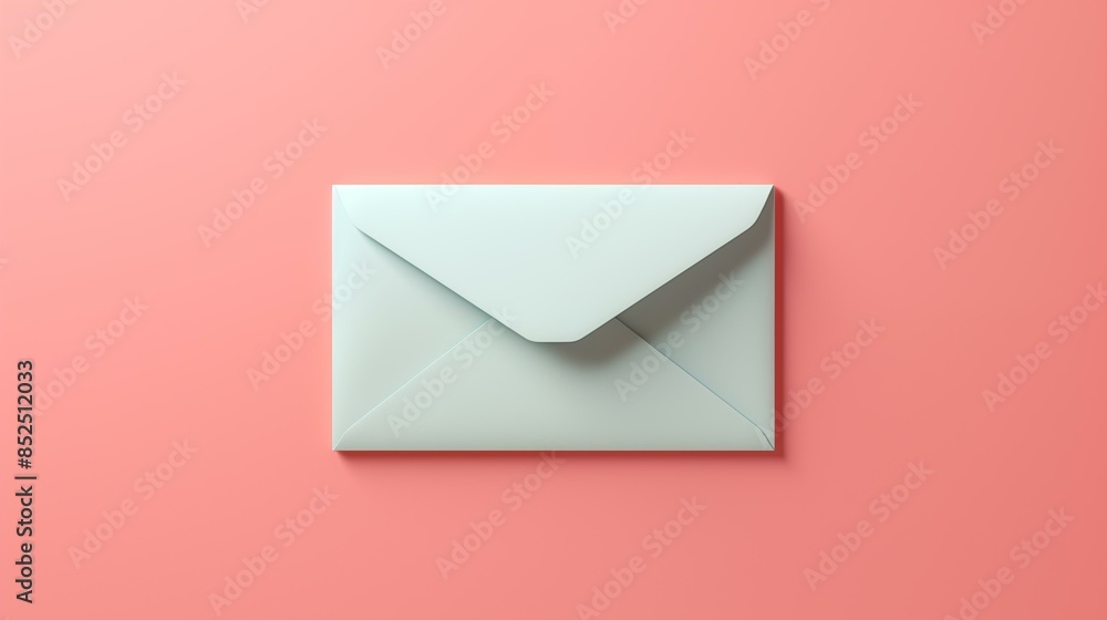 A minimalist pastel pink background with a soft, subtle light blue envelope in the center. A minimalist pastel pink background with a soft, subtle light blue envelope in the center.