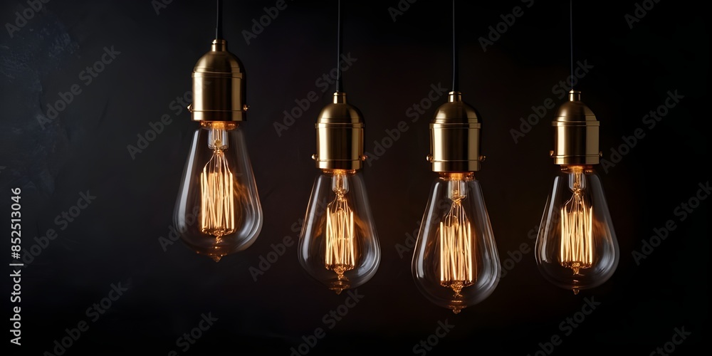 A Single Edison Bulb Hanging Against a Dark Background A Single Edison Bulb Hanging Against a Dark Background