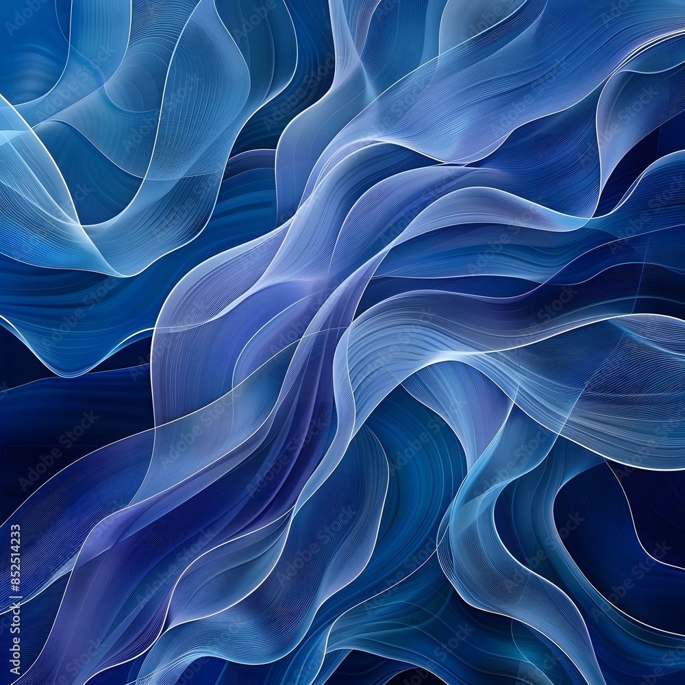 Fototapeta premium Abstract Blue Swirling Lines Background