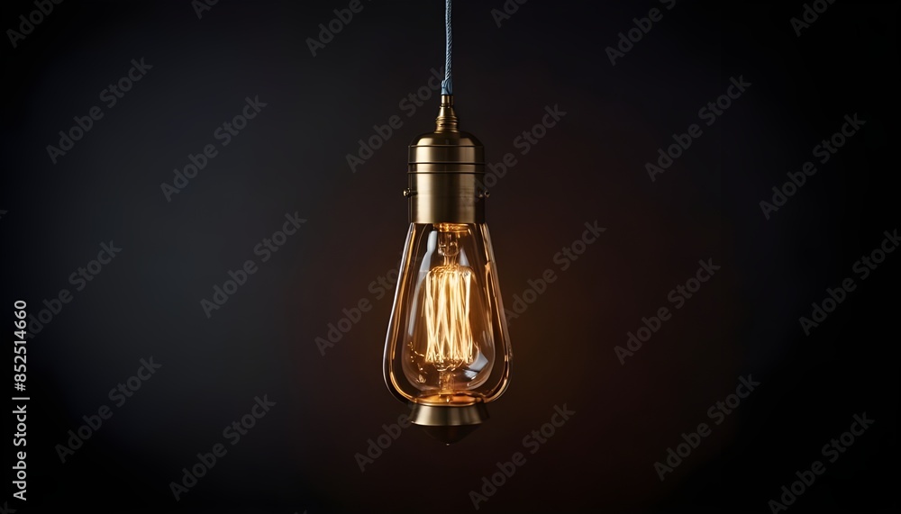 A Single Edison Bulb Hanging Against a Dark Background A Single Edison Bulb Hanging Against a Dark Background