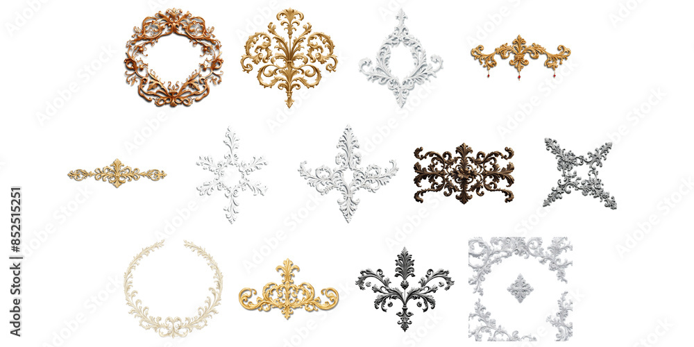 Elegant Decorative Elements with Ornate Patterns for Timeless Beauty. PNG collection of detailed and refined ornamental designs. Elegant Decorative Elements with Ornate Patterns for Timeless Beauty. PNG collection of detailed and refined ornamental designs.