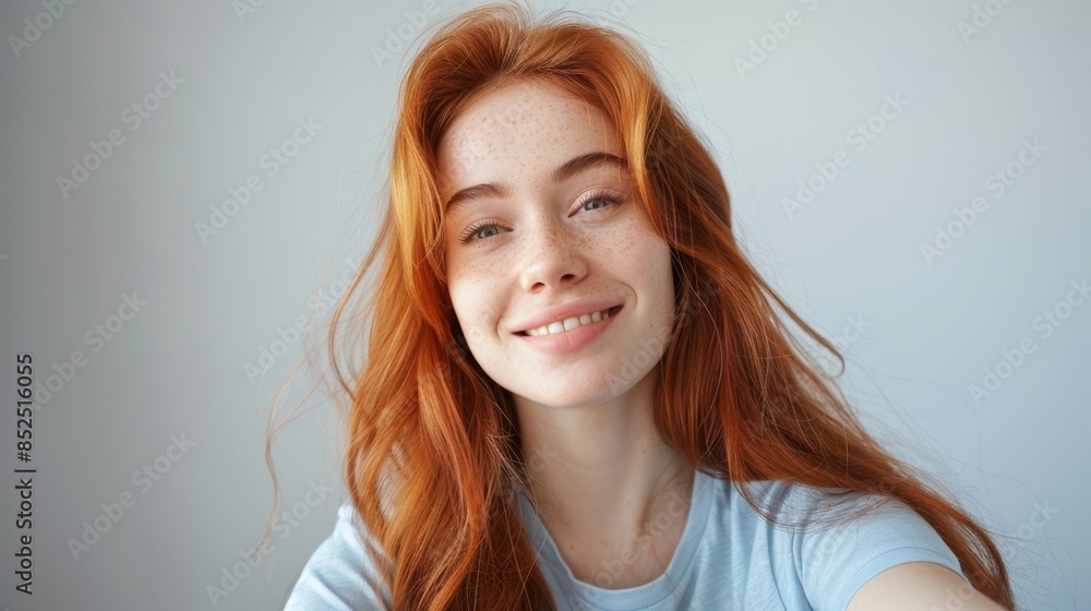 Fototapeta premium The Smiling Redhead Woman