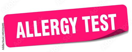 allergy test sticker. allergy test label