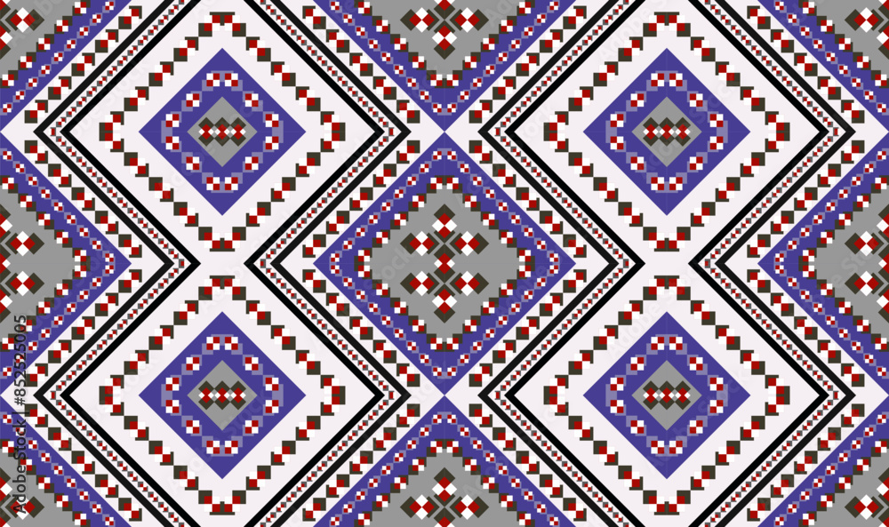 Geometric pattern including repeated elements, traditional, ethnic design, for decoration, home decor, curtain, fabric, clothing, background. Geometric pattern including repeated elements, traditional, ethnic design, for decoration, home decor, curtain, fabric, clothing, background.