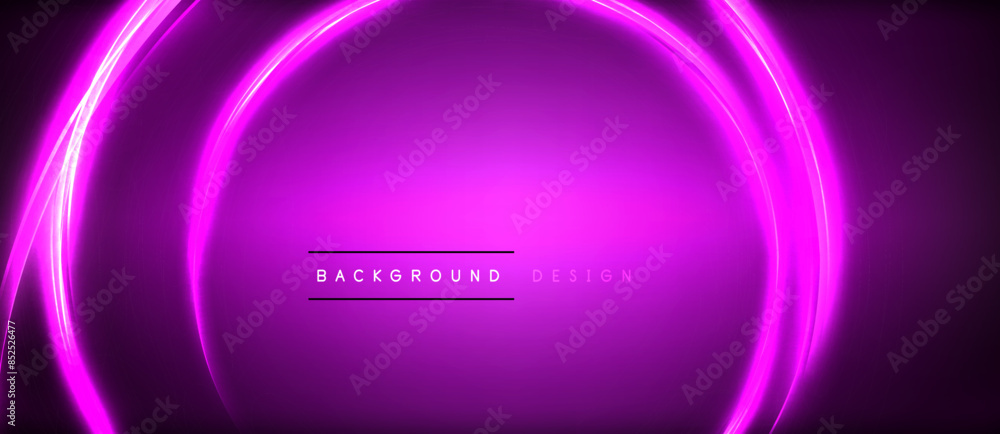 Neon glowing circle rays, light round lines in the dark, planet style neon wave lines. Energetic electric concept design for wallpaper, banner, background Neon glowing circle rays, light round lines in the dark, planet style neon wave lines. Energetic electric concept design for wallpaper, banner, background