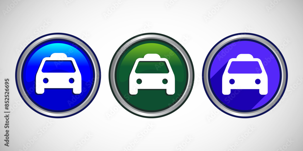 Taxi or Taxicab Icon Button Set Design Illustration Taxi or Taxicab Icon Button Set Design Illustration