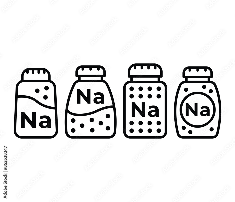 sodium bottle icons symbol vector design simple line black white color flat illustration collection sets sodium bottle icons symbol vector design simple line black white color flat illustration collection sets