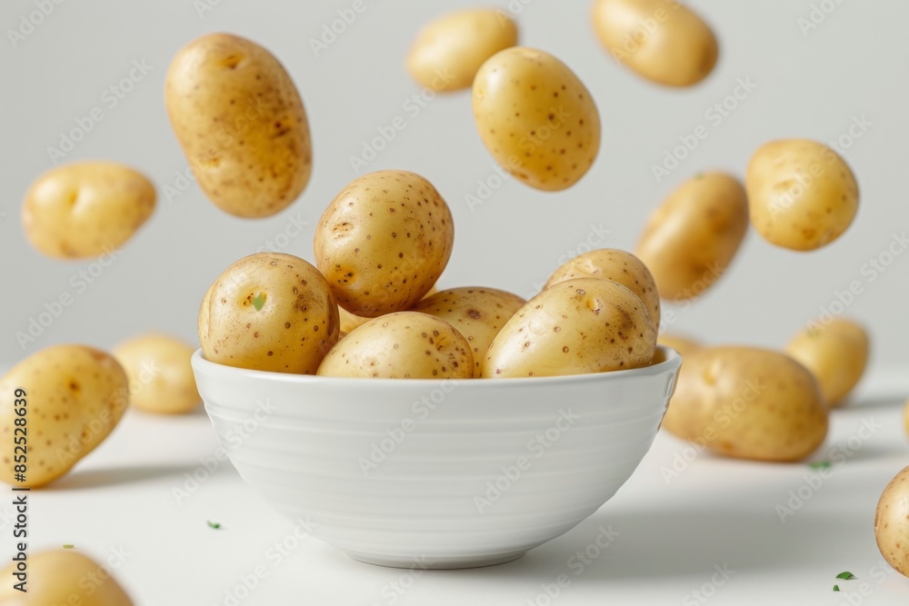Potatoes Flying Over Bowl Potatoes Flying Over Bowl