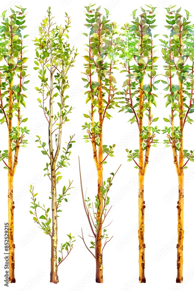 Fototapeta premium Watercolor Trees Set