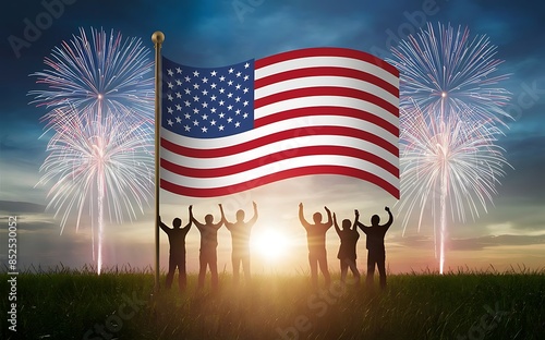 Independence Day Flag Banner Celebrations Design