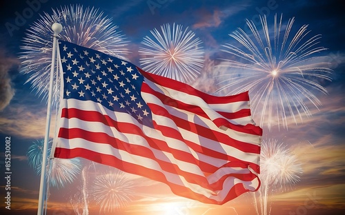 Independence Day Flag Banner Celebrations Design