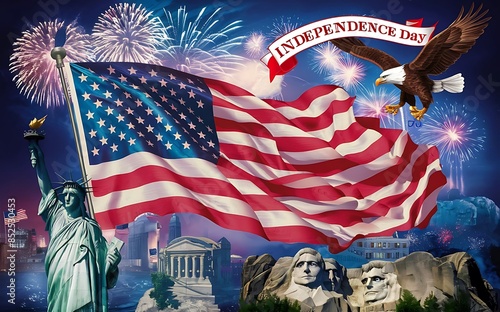 Independence Day Flag Banner Celebrations Design