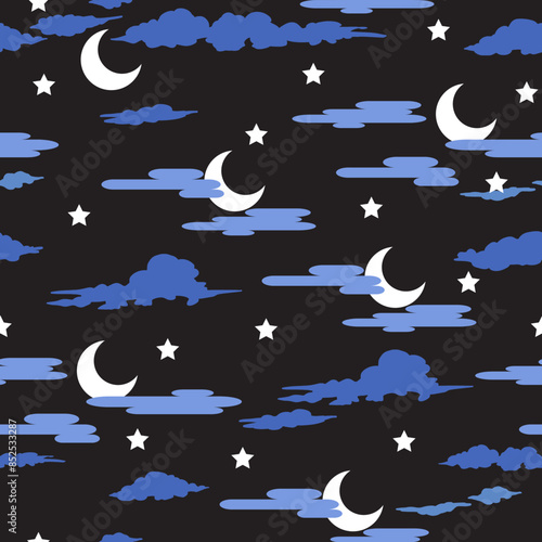 Celestial Dreams Night Sky with Moons and Stars