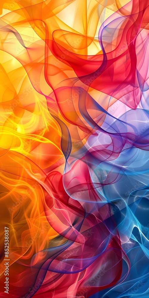 Naklejka premium Abstract Colorful Flowing Lines Background