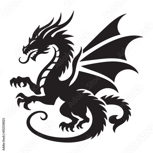 Wallpaper Mural black dragon vector Torontodigital.ca