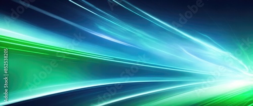 abstract futuristic background with White blue and green glowing neon moving high speed wave lines and flare lights