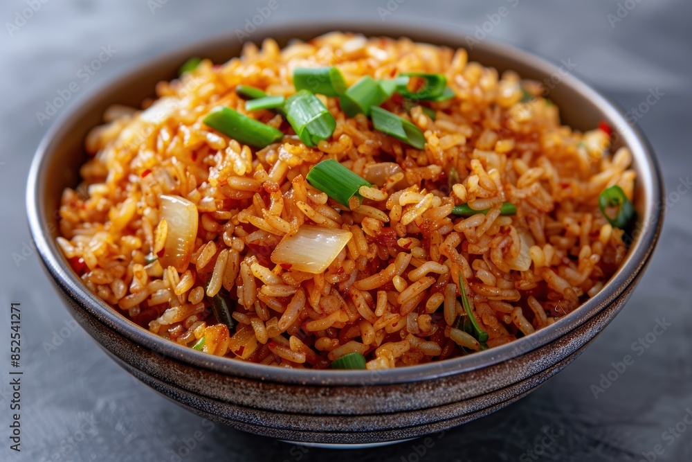 Delicious spicy fried rice dish with vegetables Delicious spicy fried rice dish with vegetables