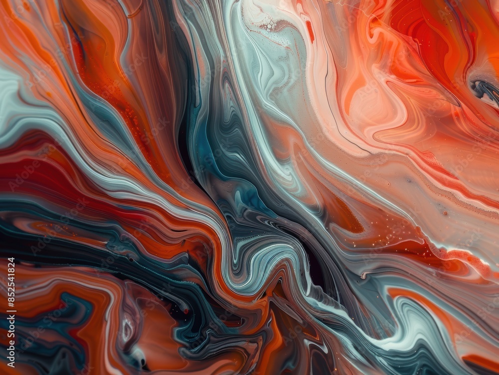 Obraz premium Vibrant abstract fluid art painting