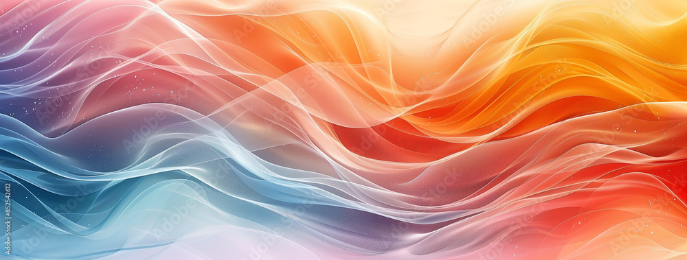 Dynamic abstract background with a blend of orange, red, and blue waves. The soft curves and gradients create a visually captivating and harmonious design. Dynamic abstract background with a blend of orange, red, and blue waves. The soft curves and gradients create a visually captivating and harmonious design.