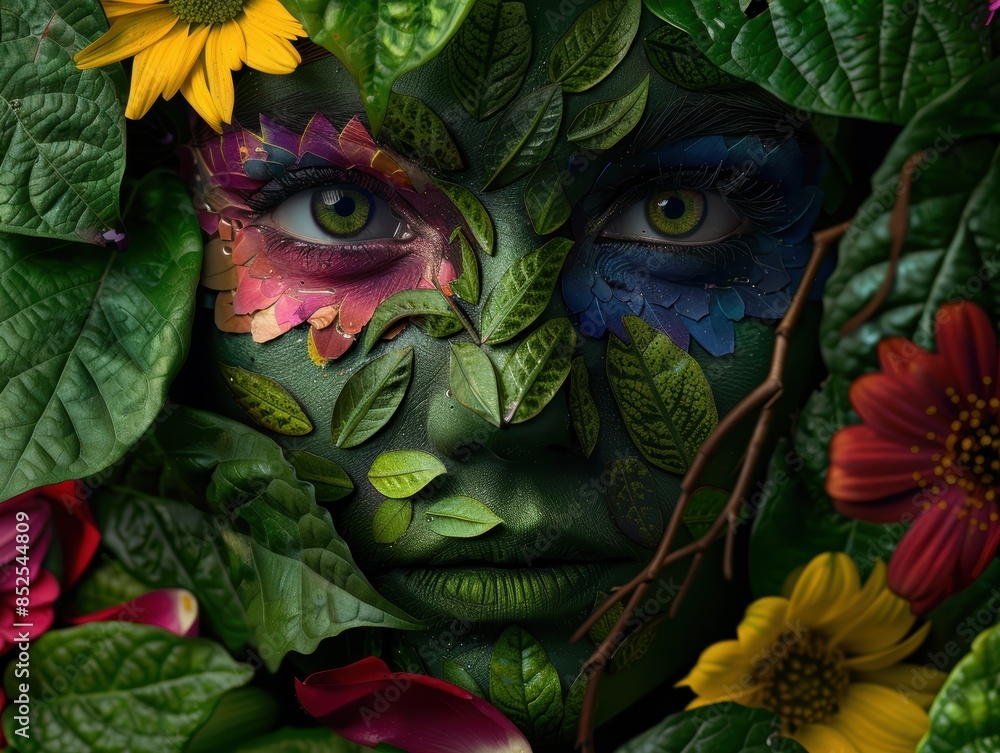Vibrant nature and face art Vibrant nature and face art