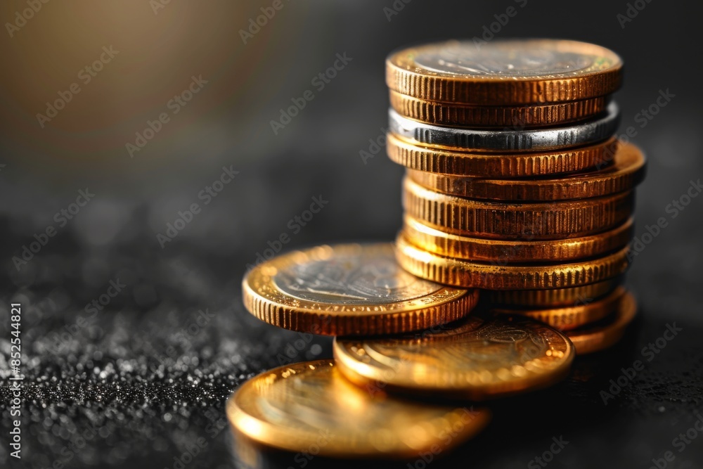 Stack of Coins on Dark Background Stack of Coins on Dark Background
