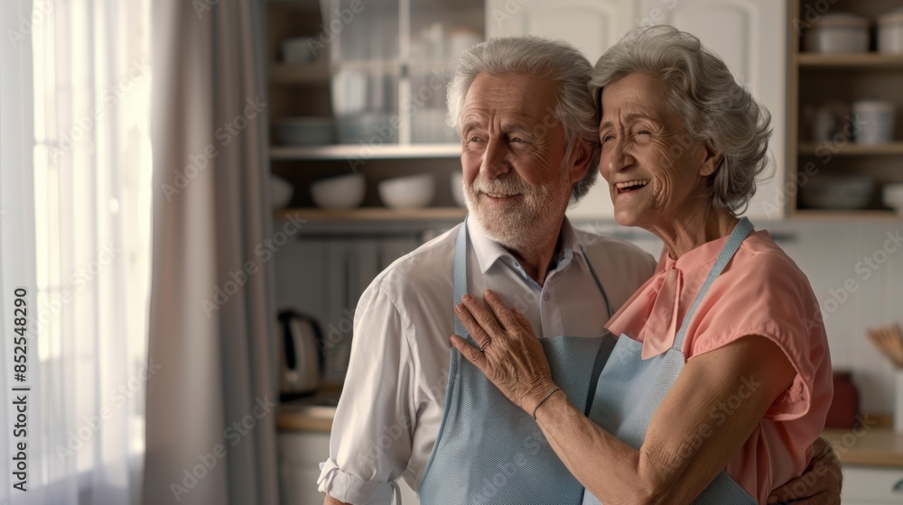 Fototapeta premium The elderly couple smiling.