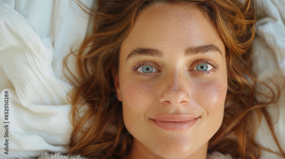 close-up portrait of a smiling woman with curly hair close-up portrait of a smiling woman with curly hair