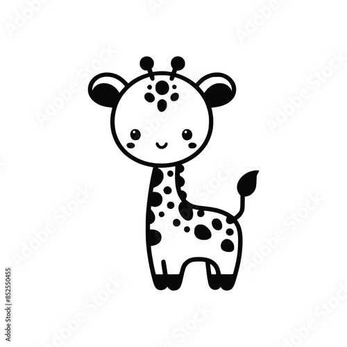 Silhouette of a Giraffe vector logo icon illustration photo