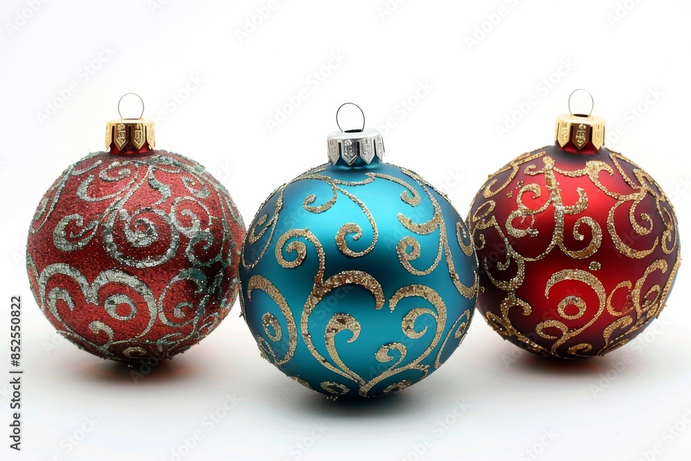 Christmas Ornaments on White Background Christmas Ornaments on White Background