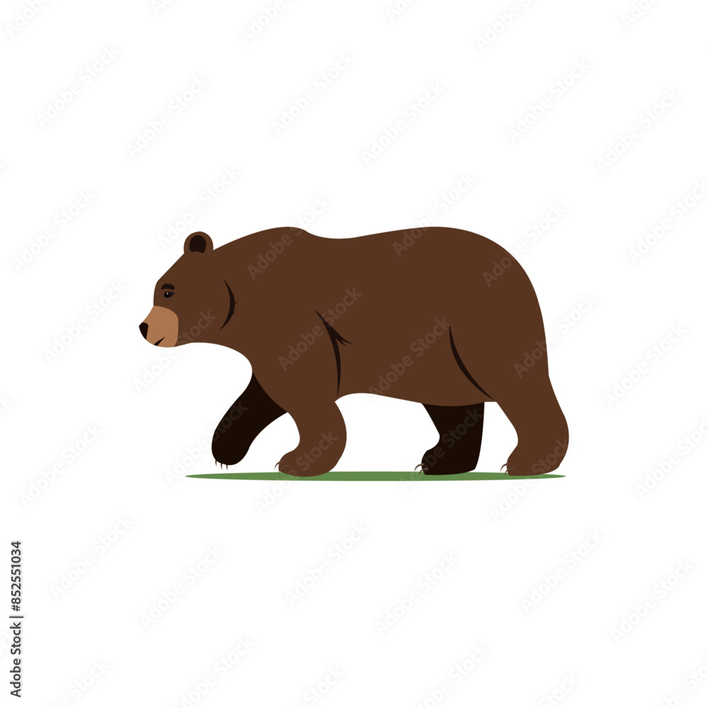 Fototapeta premium brown bear on the lawn. grizzly. vector