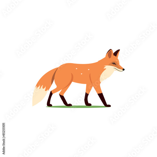 red fox isolated on white background. vector