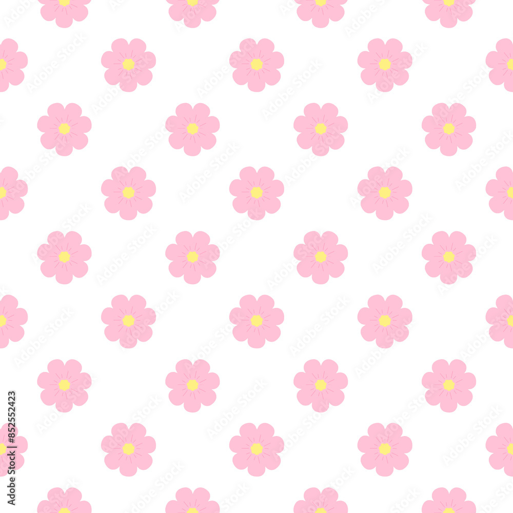 Charming Pink Flower Pattern with yellow stamens that are pleasing to the eye Charming Pink Flower Pattern with yellow stamens that are pleasing to the eye