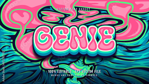Genie Editable Text Effect with Colorful background