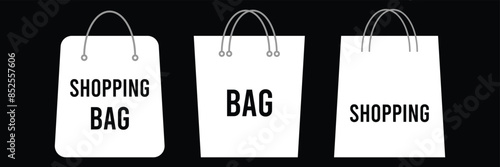 shopping bag stroke icon sign vector