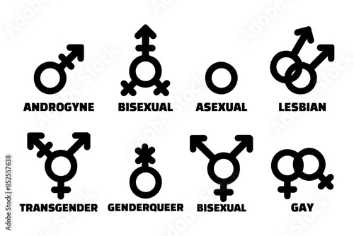 LGBT symbols collection silhouette style