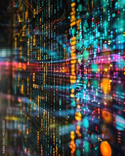 Wallpaper Mural A futuristic digital workshop featuring holographic code elements, illustrating advanced technology and innovation Torontodigital.ca