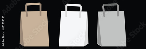 shopping bag stroke icon sign vector