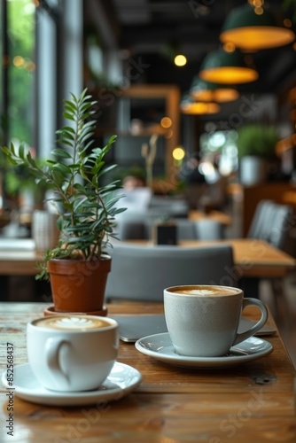 Wallpaper Mural Modern interior design concept. Architectural design using natural materials for sustainability. Coffee shop. Hotel. Lobby. Business. Eco friendly. Torontodigital.ca