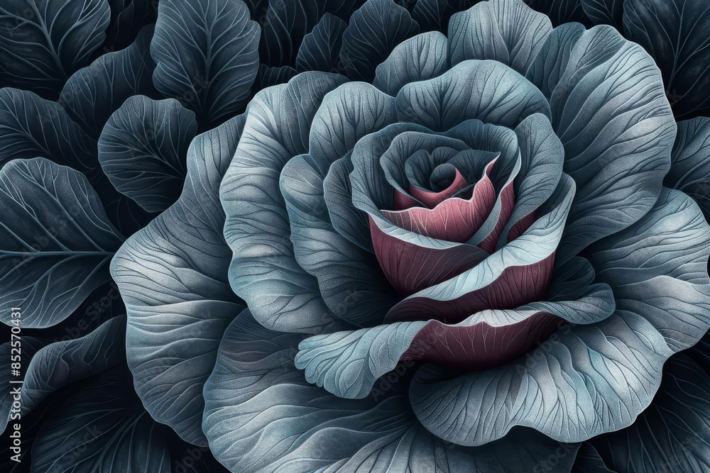 Obraz premium Capture the intricate texture of silk ribbons encircling the velvety petals of deep crimson roses in a close-up shot, designed with a painterly watercolor technique