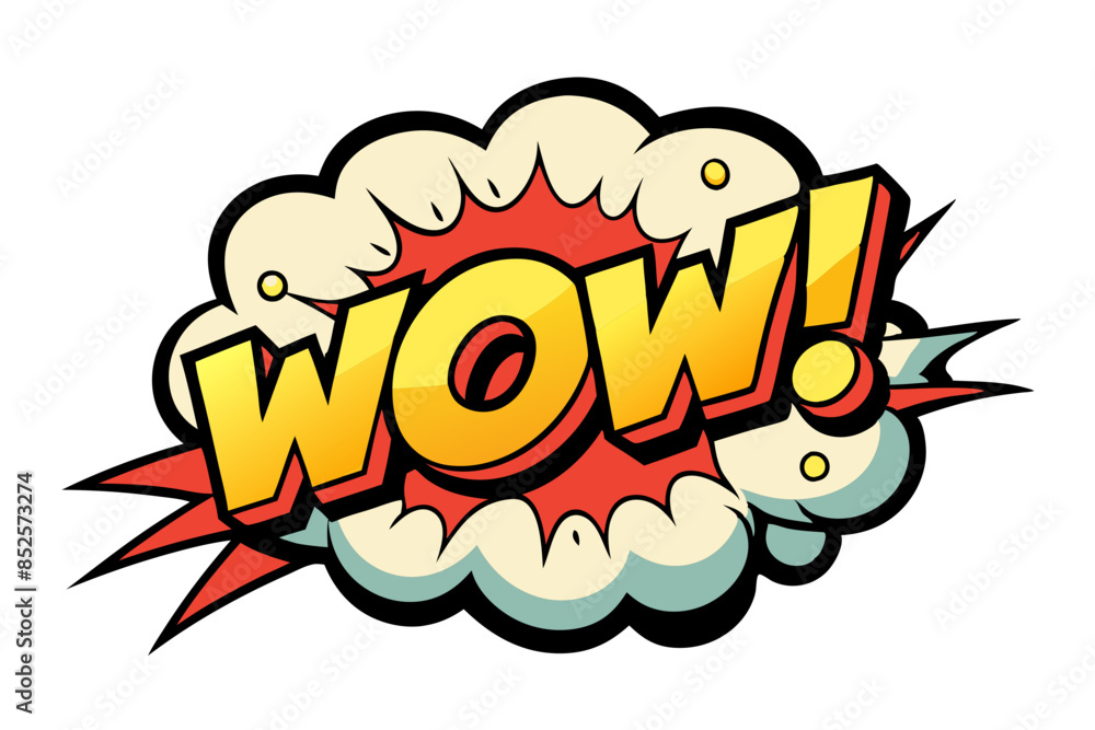 Pop art style WOW Comic book cloud in the middle vector illustration
Pop art style WOW Comic book cloud in the middle vector illustration