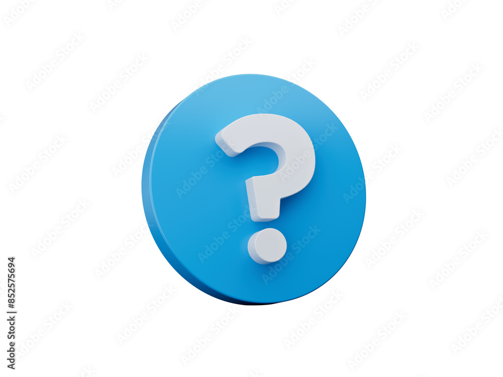 Blue question mark icon sign or ask FAQ answer Symbol 3D illustration
Blue question mark icon sign or ask FAQ answer Symbol 3D illustration