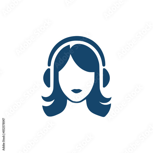 woman podcast app logo vector illustration template design