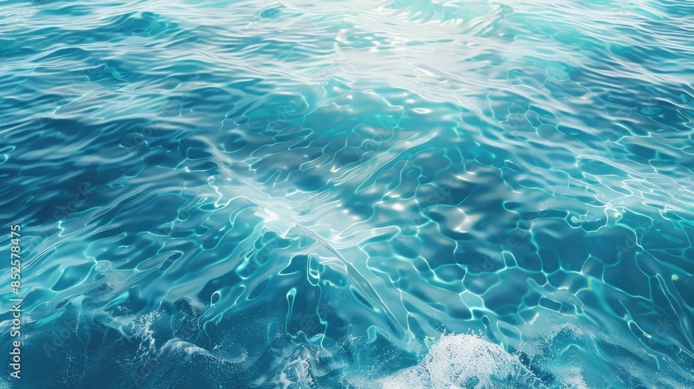 Fototapeta premium Background of sea water that is blue and clear